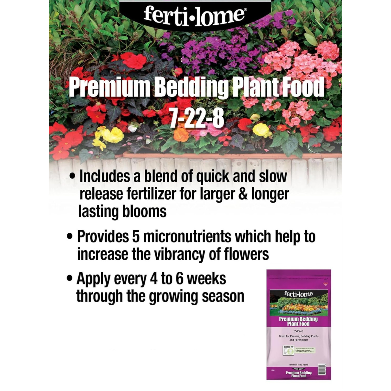 Fertilome Premium Bedding Plant Food 7-22-8, 3.25lbs