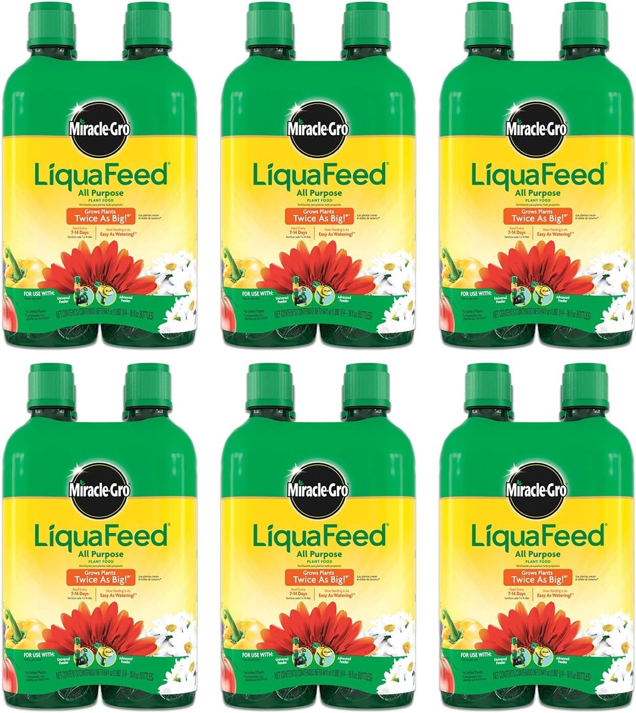 LiquaFeed All Purpose Plant Food Refills, Plant Fertilizer, 16 fl. oz., 4 Bot…