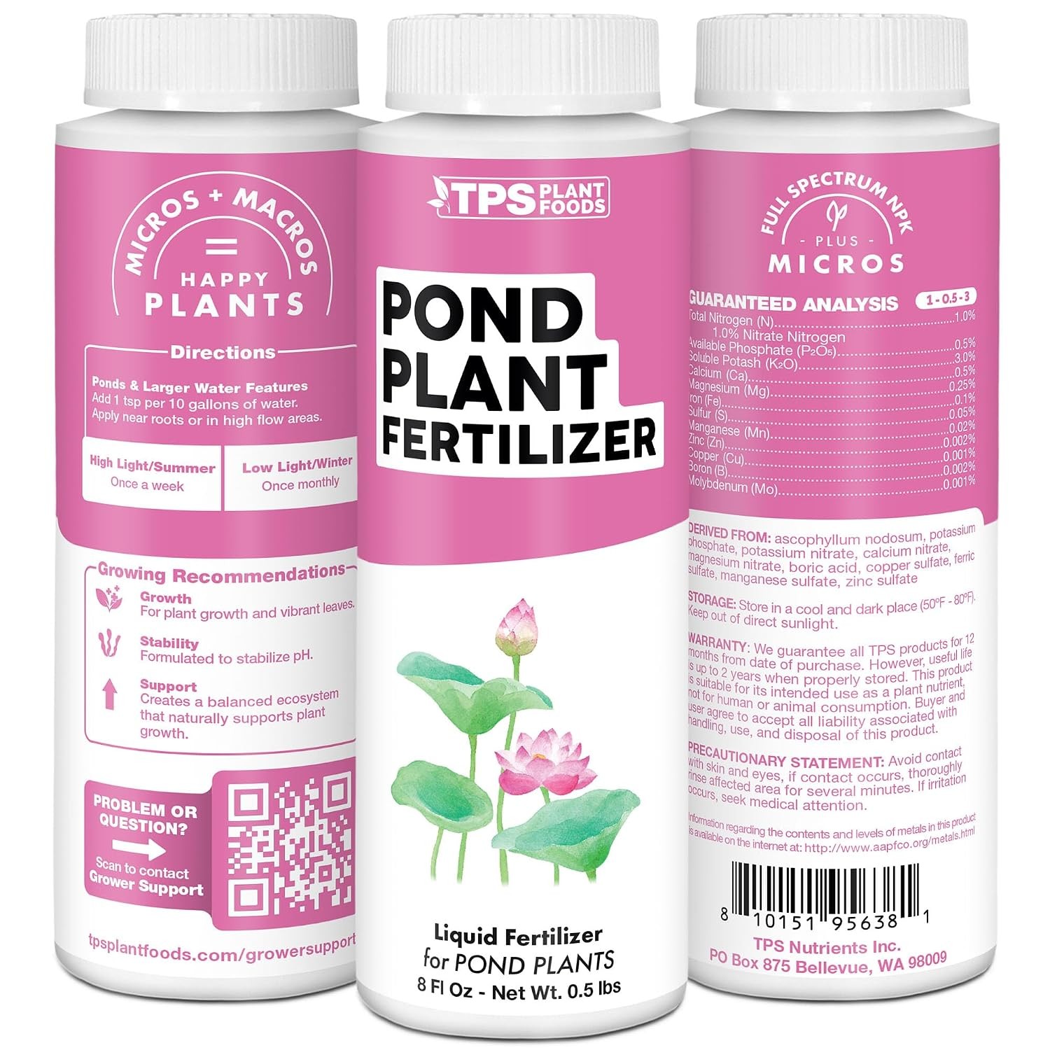 Pond Plant Fertilizer Liquid Plant Food Healthy Aquatic Growth Stronger Roots