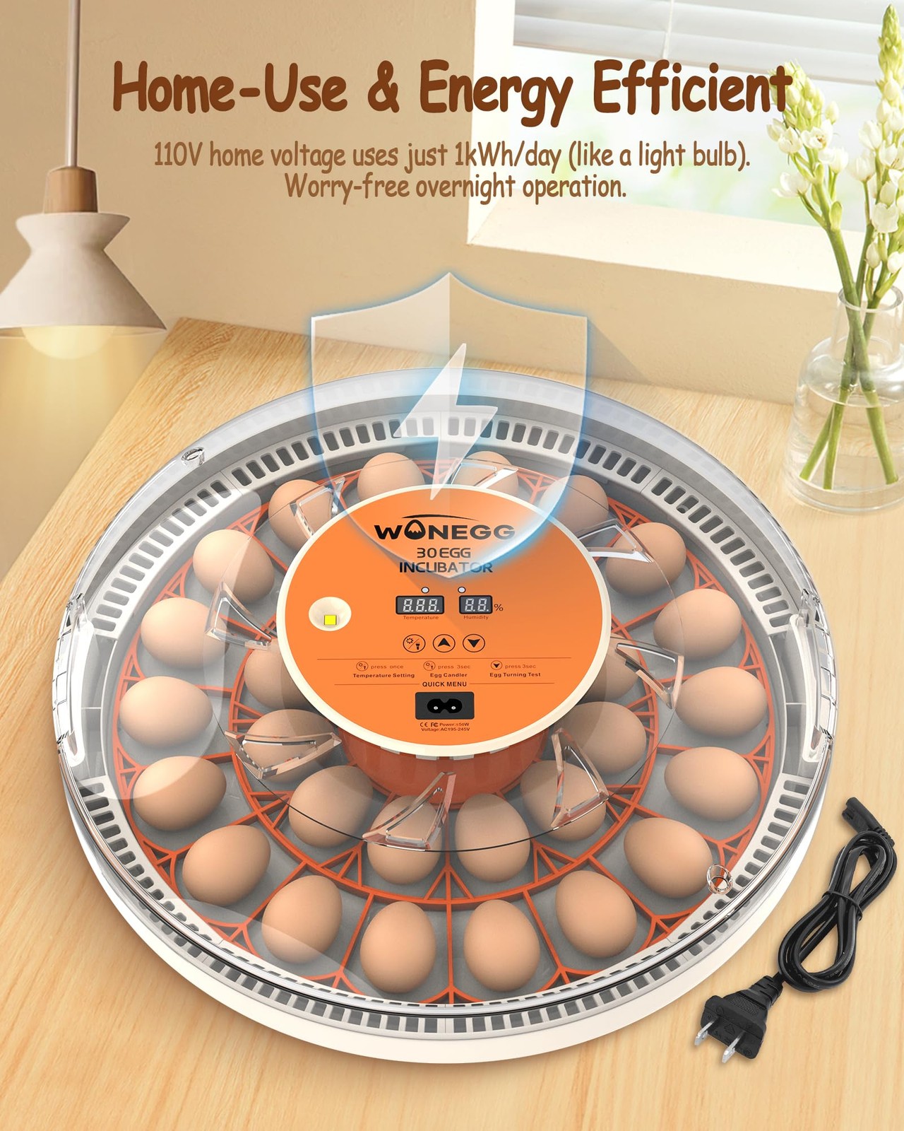 Wonegg Incubators For Hatching Eggs Automatic Egg Turning Auto Temperature