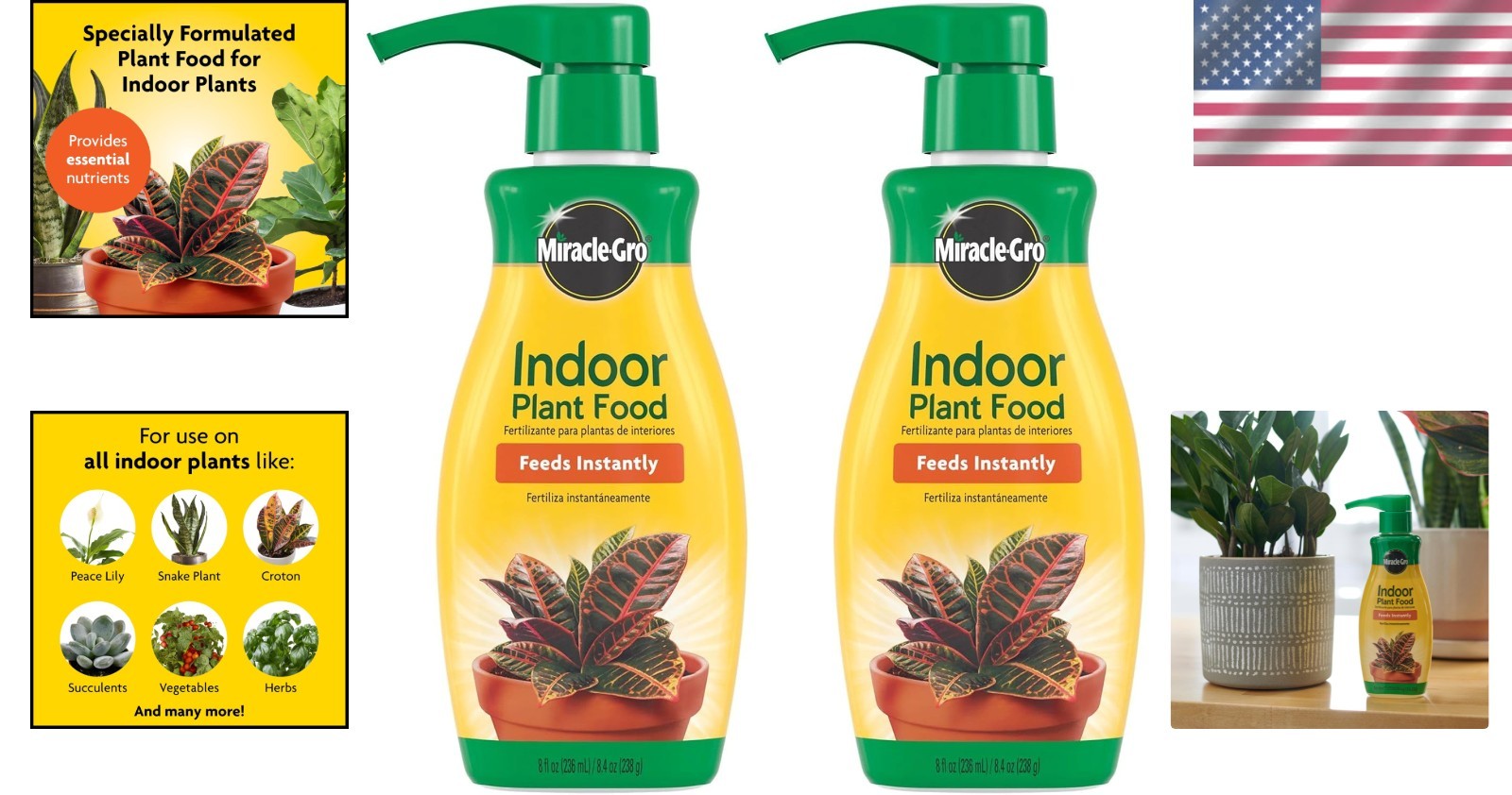8 oz Bottles of Liquid Plant Food – Nourishes Indoor Plants Including Vegetables