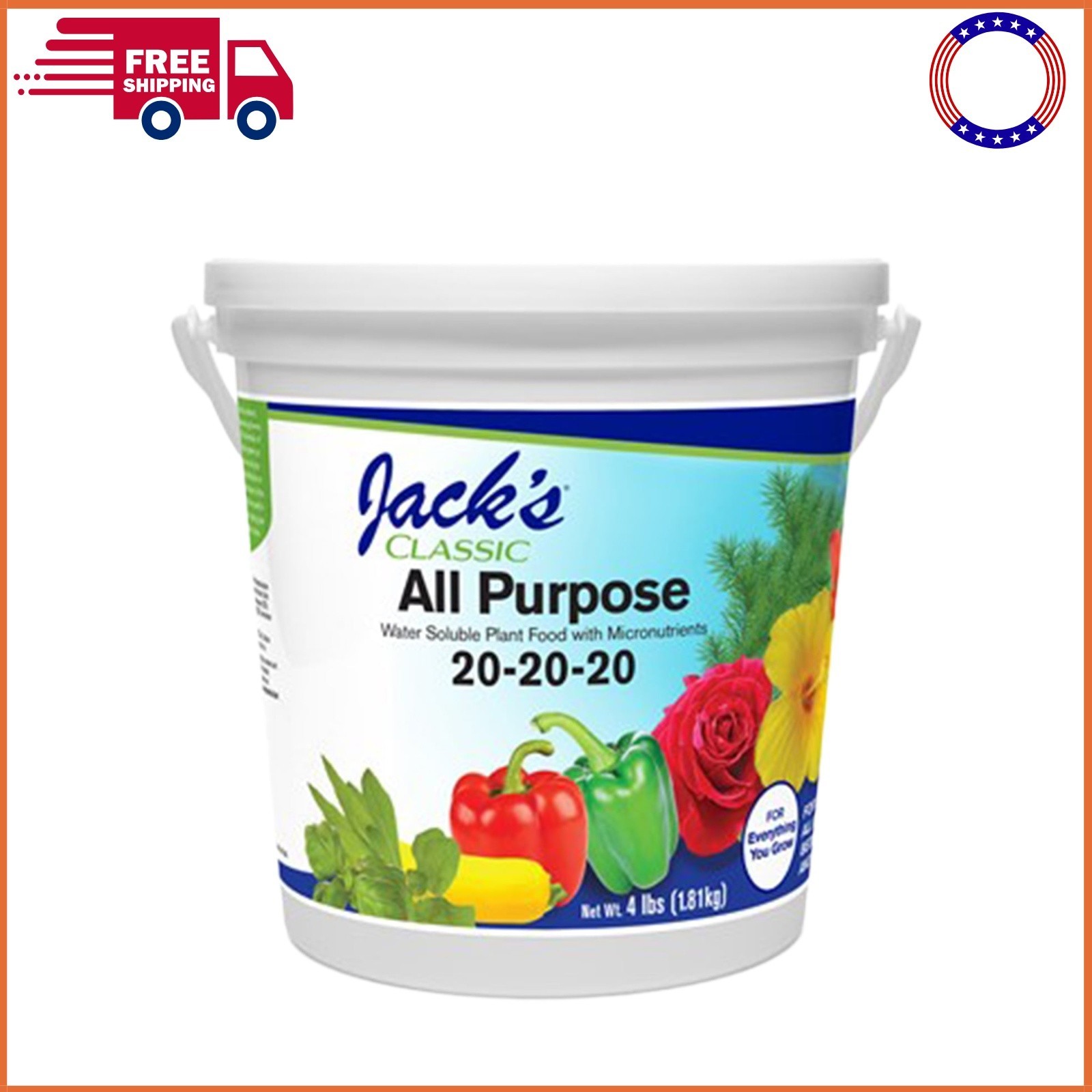 Jack’s Classic 20-20-20 All Purpose Fertilizer With Micronutrients, 4 Pounds