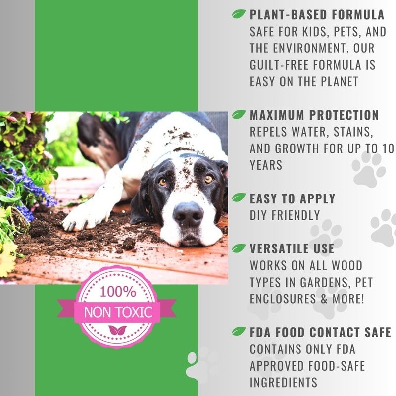Natural Wood Sealer Raised Garden Beds Non-Toxic Plant Safe Multi-Purpose Use