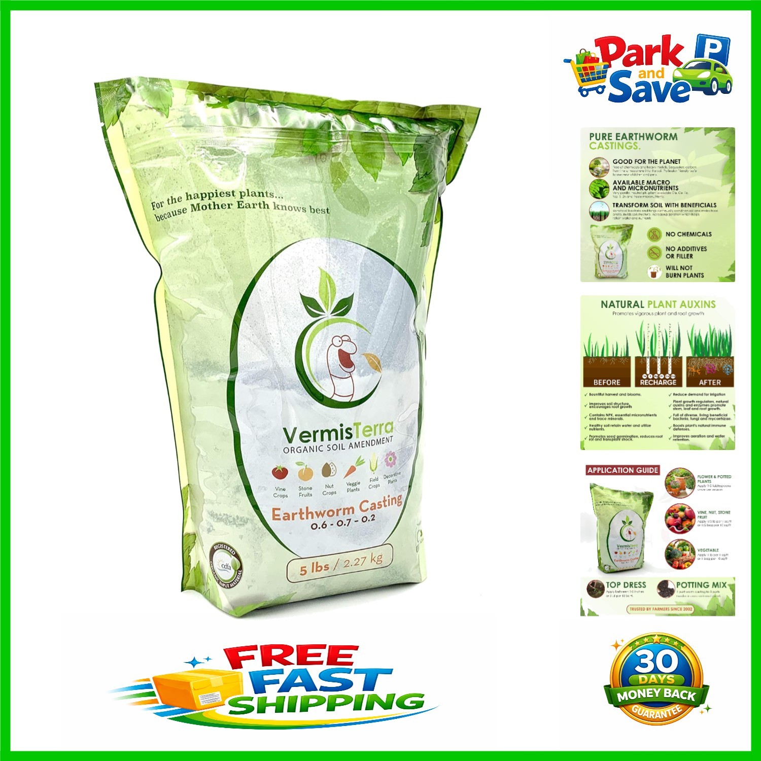 5 LB All-Natural Earthworm Castings – Boost Growth for Indoor & Outdoor Plants