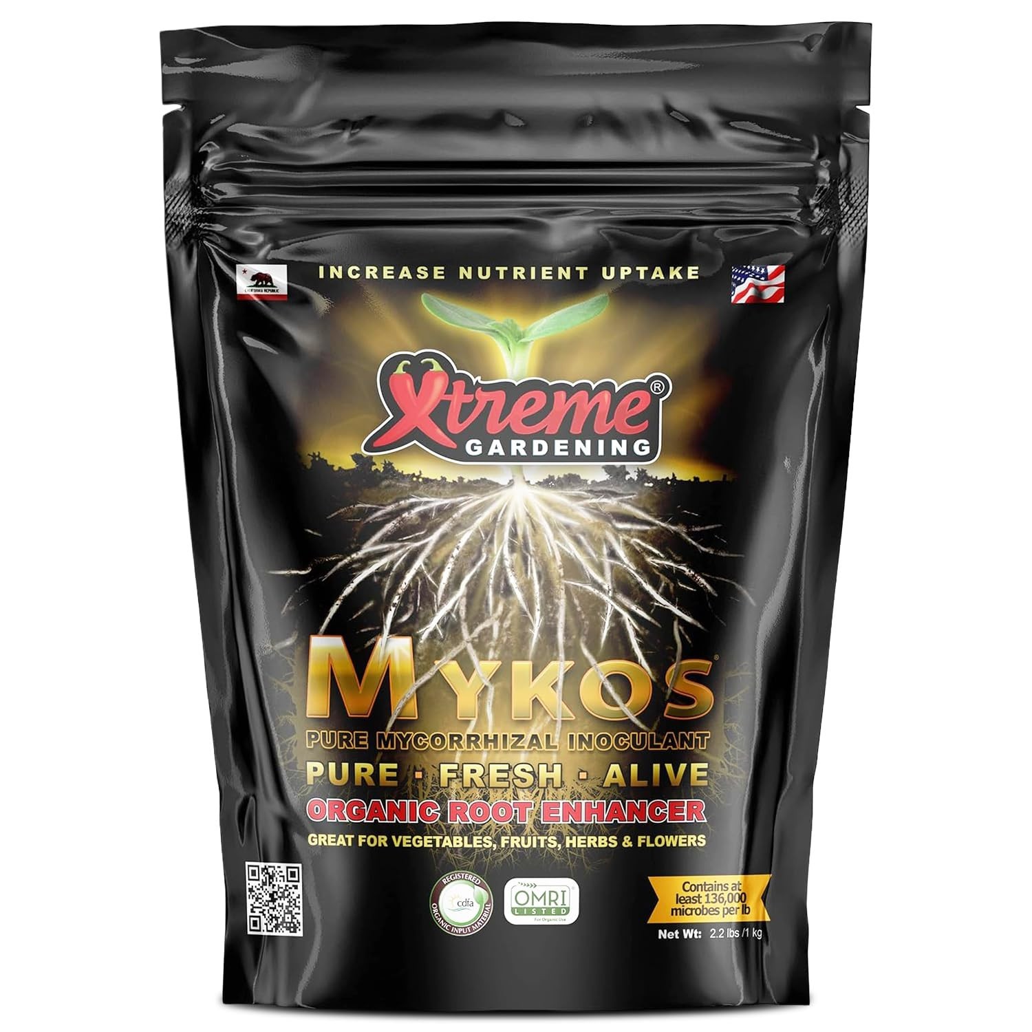 Organic Mycorrhizal Fungi Granules – Root Inoculant for Stronger Plants, 2.2 lbs