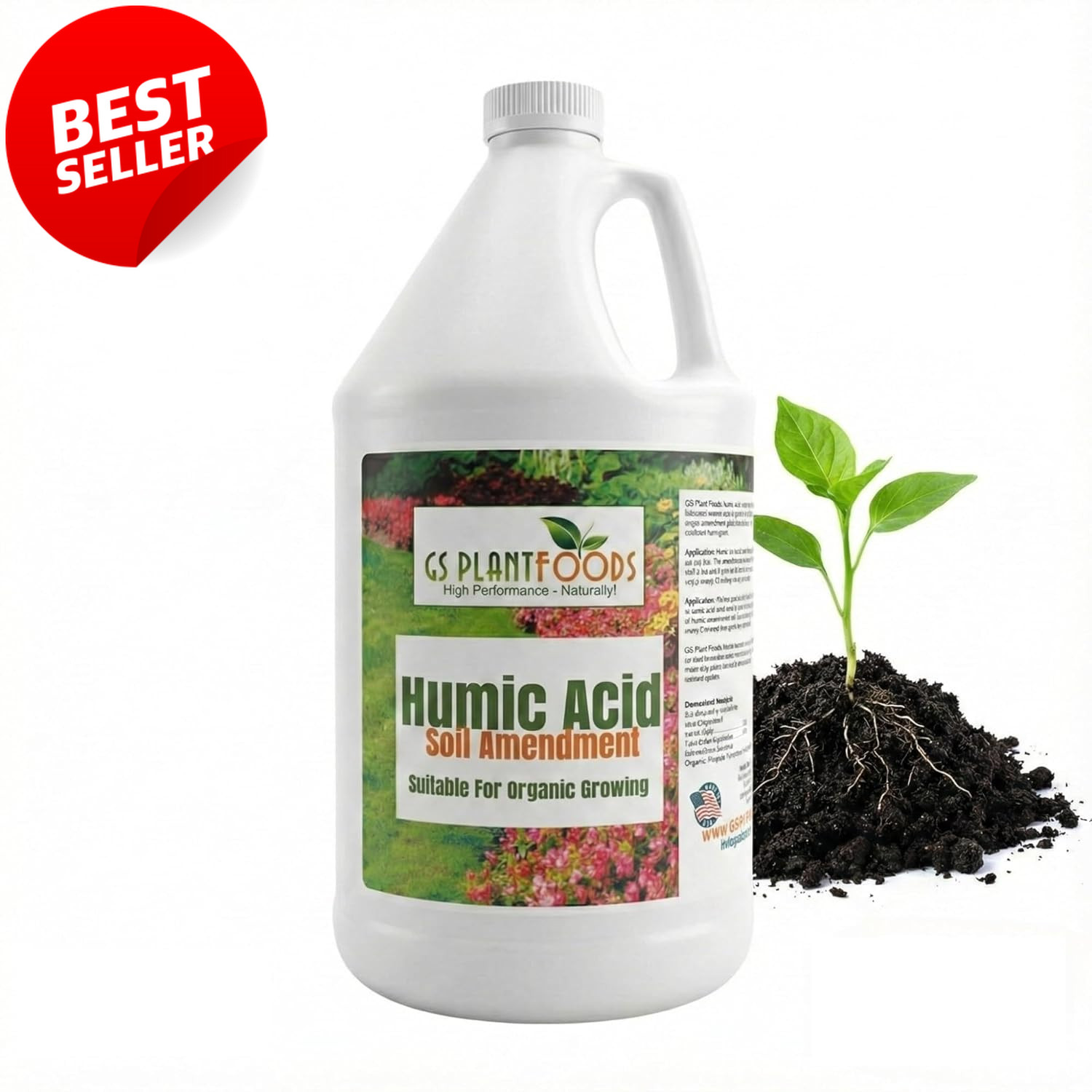 Liquid Humic Acid Soil Amendment Concentrate Organic OMRI 1 Gallon – US