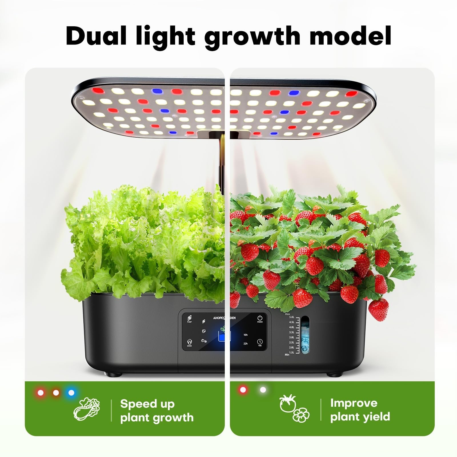 Ahopegarden Hydroponics Growing System Kit Indoor Herb Garden with Grow Light…