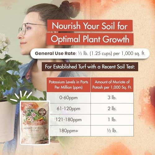 Muriate of Potash 0-0-60 Fertilizer, High Potassium Fertilizer for Plants, Id…