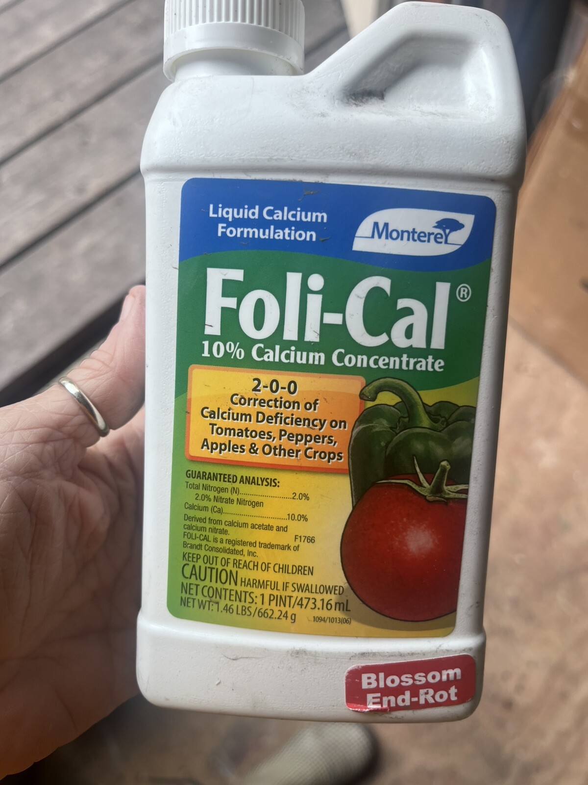 Monterey Foli-Cal Calcium Amendment Liquid Concentrate for Gardening, 16oz 1 pt