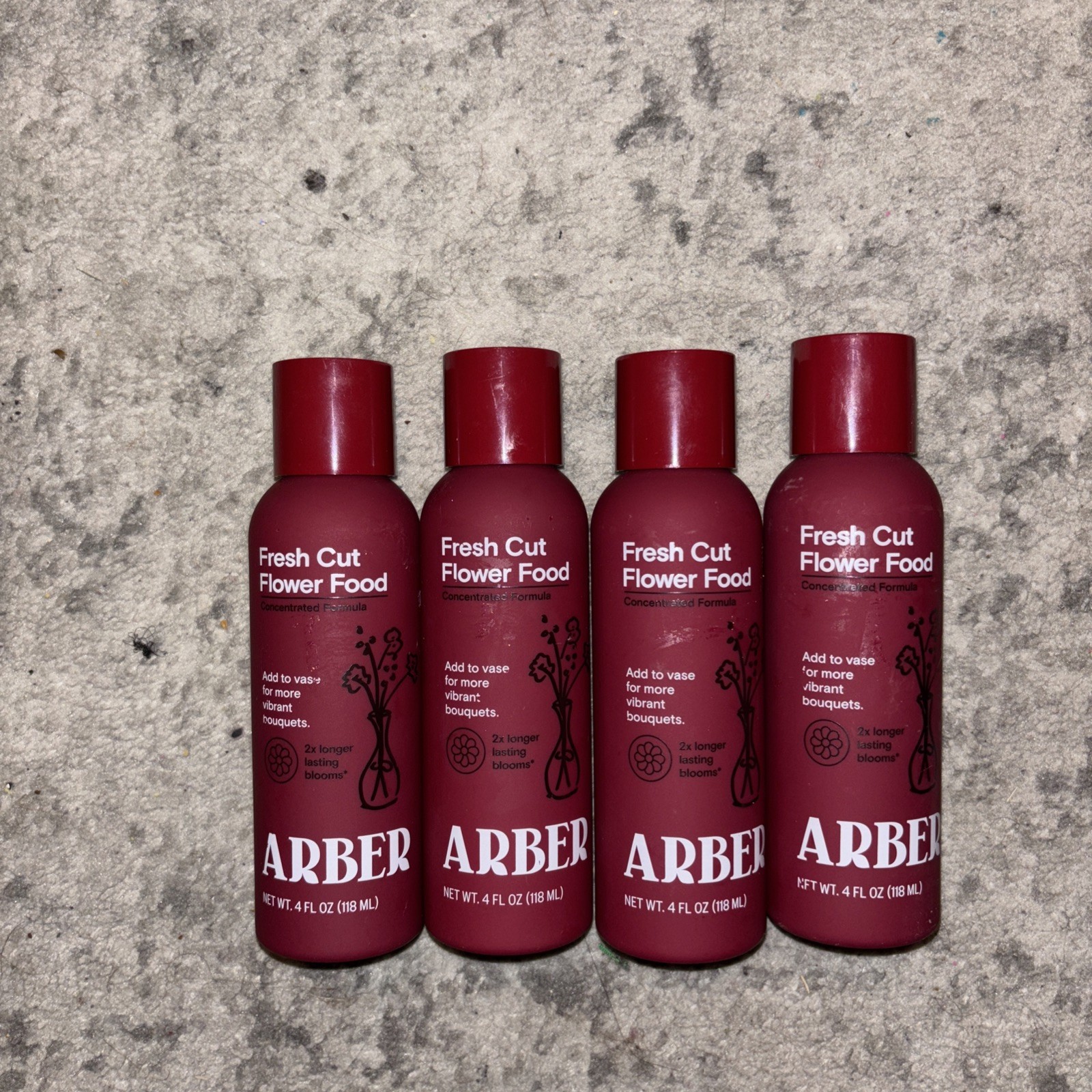 Lot of 4 Arber Fresh Cut Flower Food Liquid Flower Concentrate – 4fl oz 12/27