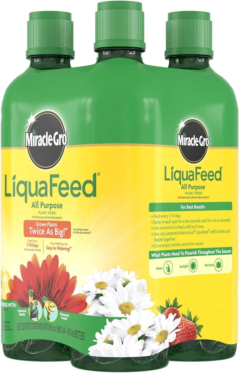 LiquaFeed All Purpose Plant Food Refills, Plant Fertilizer, 16 fl. oz., 4 Bot…
