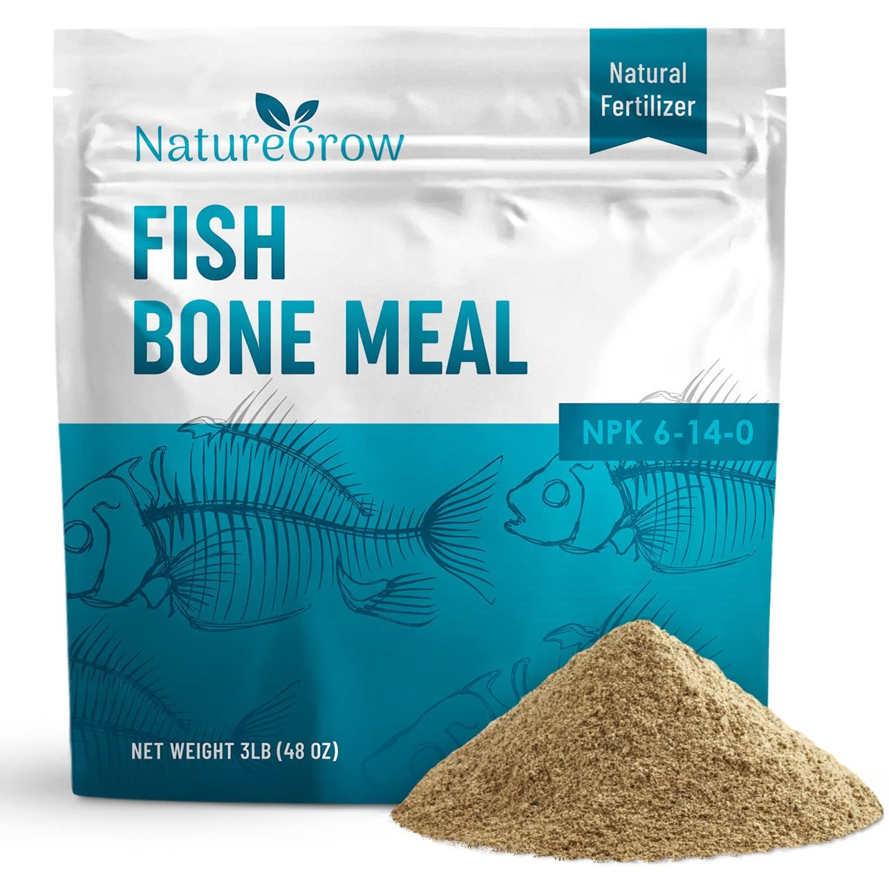 Fish Bone Meal Fertilizer-6-14-0 Natural Plant Food Source of Nitrogen and Phosp