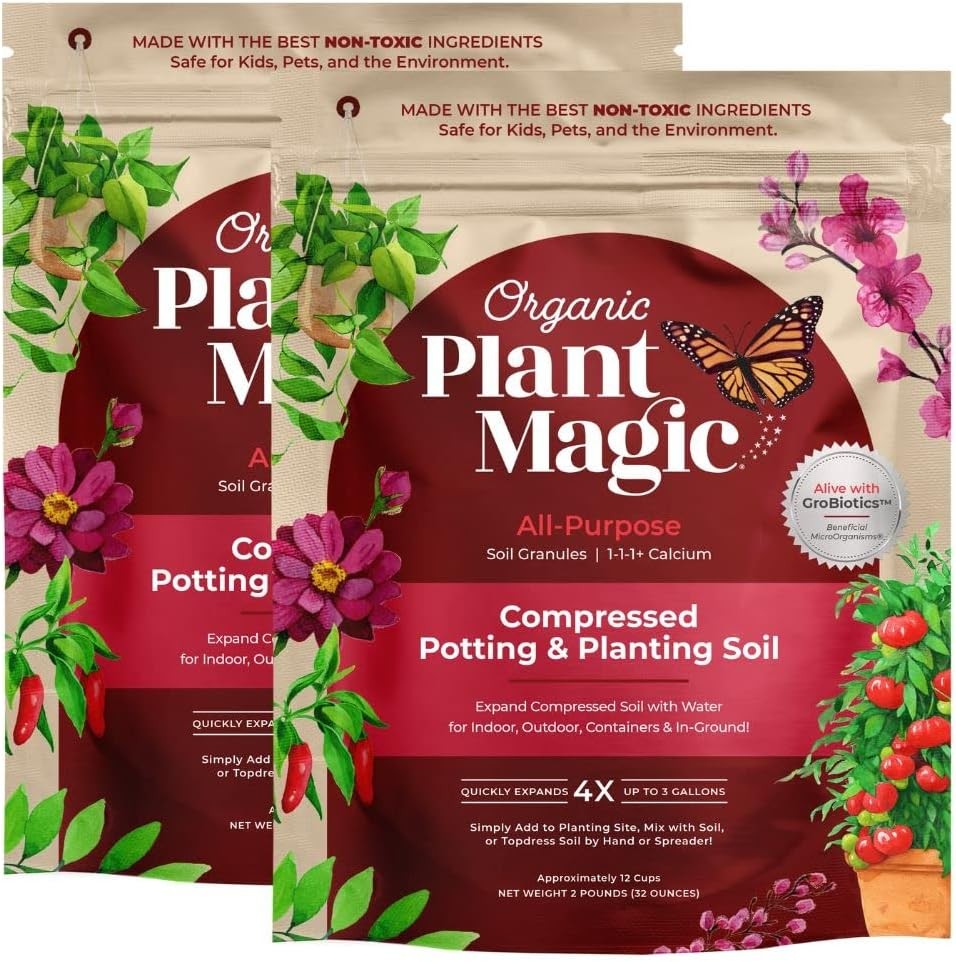 Compressed organic potting soil: 100% organic