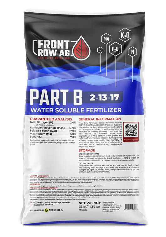 Front Row Ag Part B 2-13-17 Water Soluble Fertilizer 25lb Bag