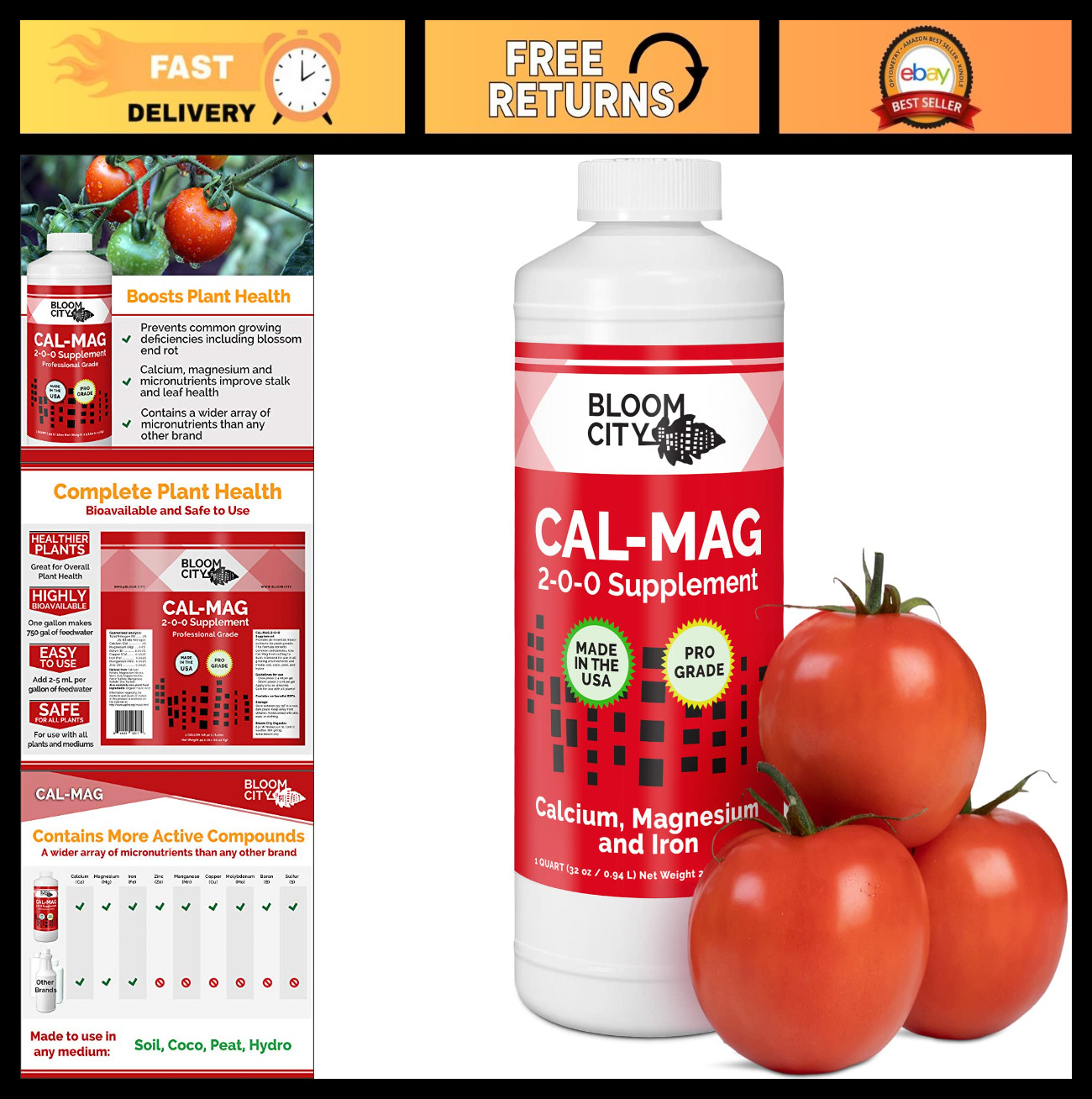 Ultra Pure Cal-Mag Fertilizer – Professional Grade for Healthy Plant Growth, 32
