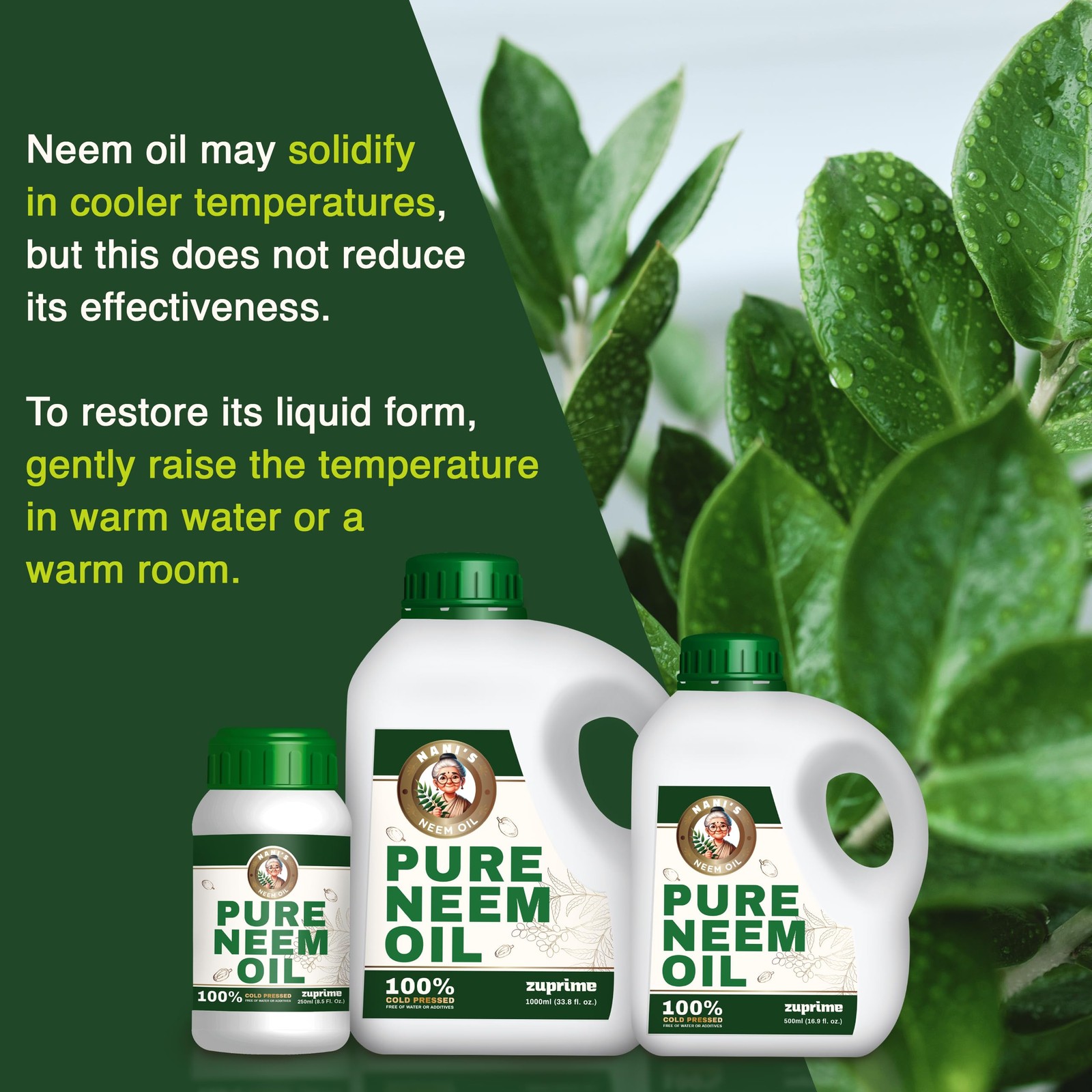 Nani’s Pure Neem Oil for Plants Concentrate Dilute for Use as Organic Neem O…