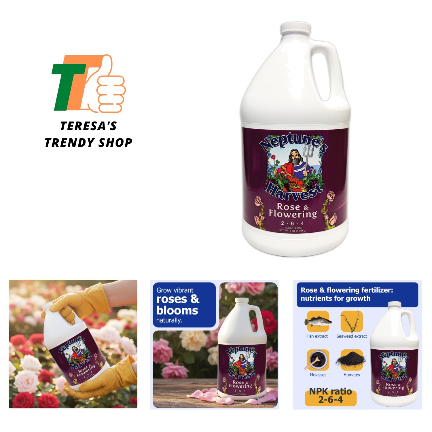 Liquid Rose Food Fertilizer 1 Gallon – Boosts Vibrant Blooms & Healthy Plants