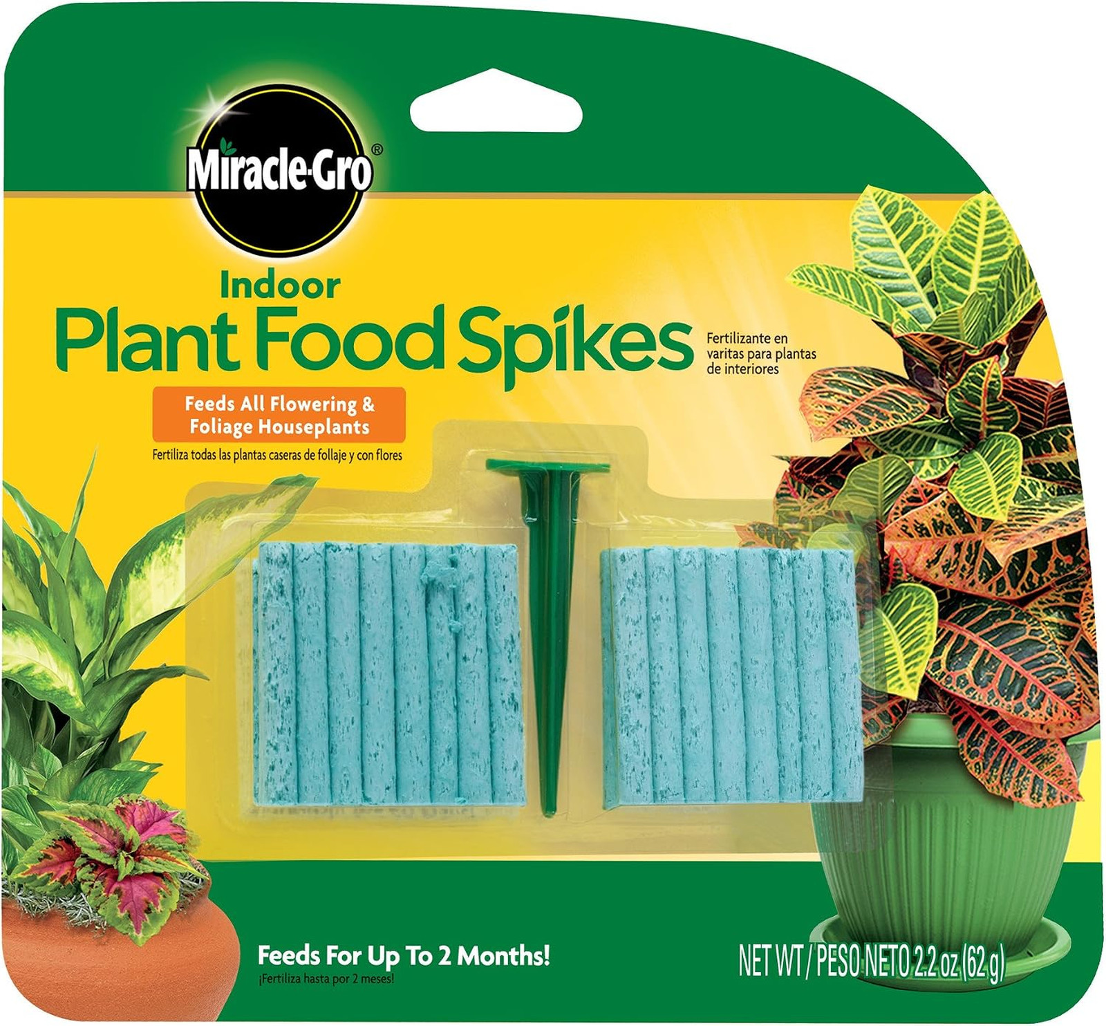 Indoor Plant Food Spikes, Continuous Feeding, NPK 6-12-6, 48 Pack, Houseplants