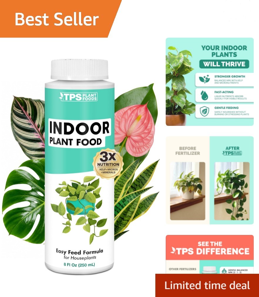 Liquid Indoor Plant Food – 8oz Fertilizer for Healthy Growth & Green Leaves