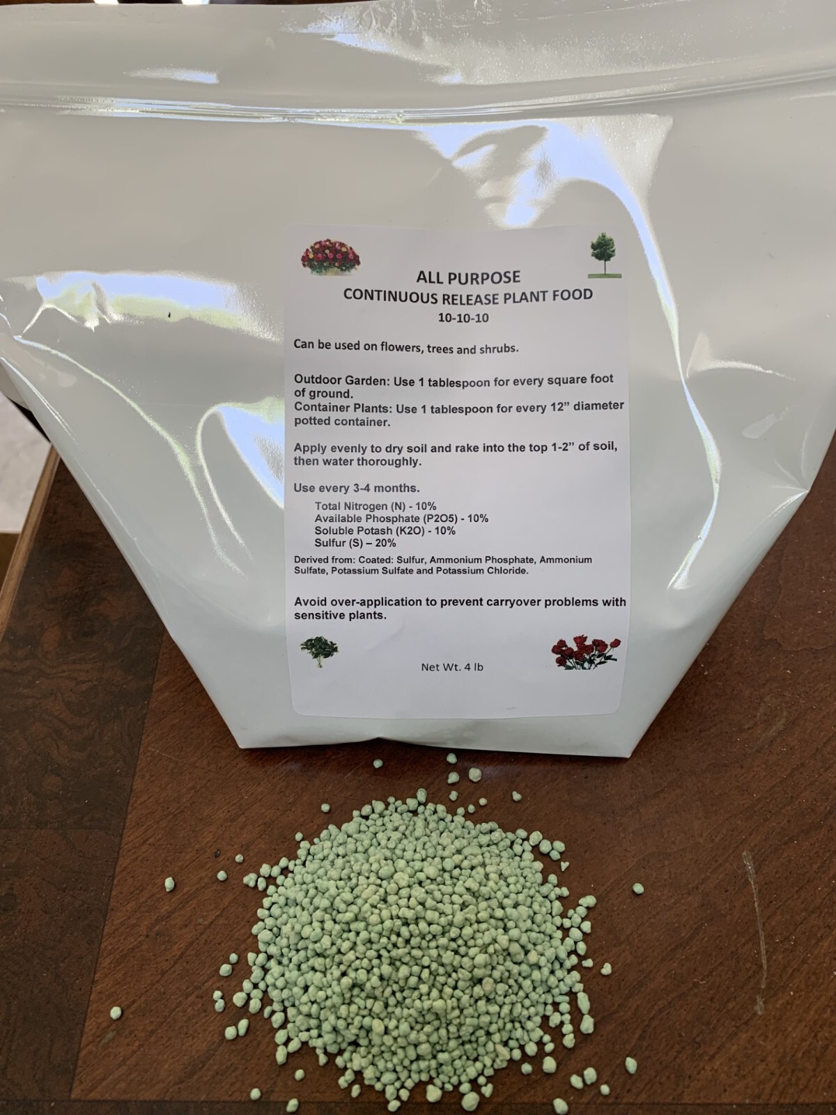 Fertilizer Continuous Release 10-10-10 Plant Food 4 lb btl Flower,Veg,Shrub,Tree