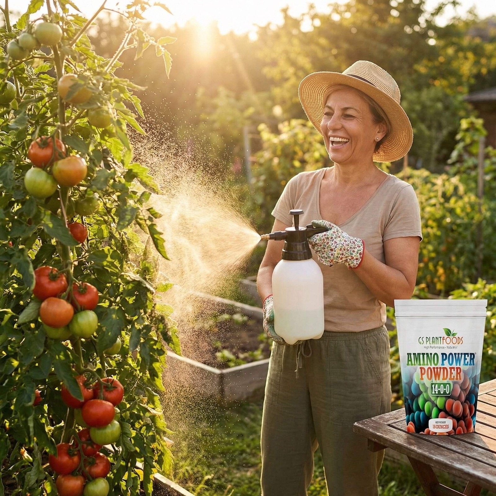 Amino Power Powder Nitrogen Fertilizer 16 oz – Plant-Based 100% Water Soluble Hi