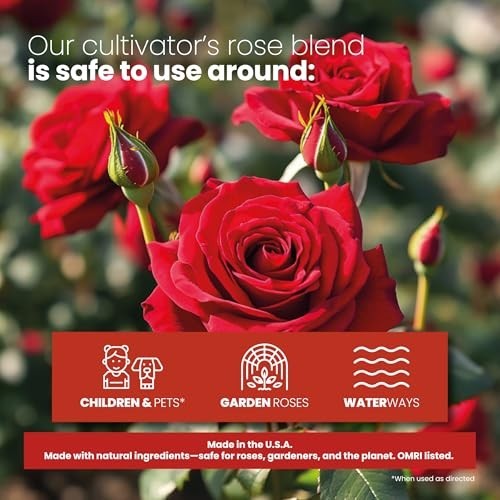 Organic Rose Fertilizer & Soil Amendment – OMRI Listed, 9 lbs for Flowers & Shru