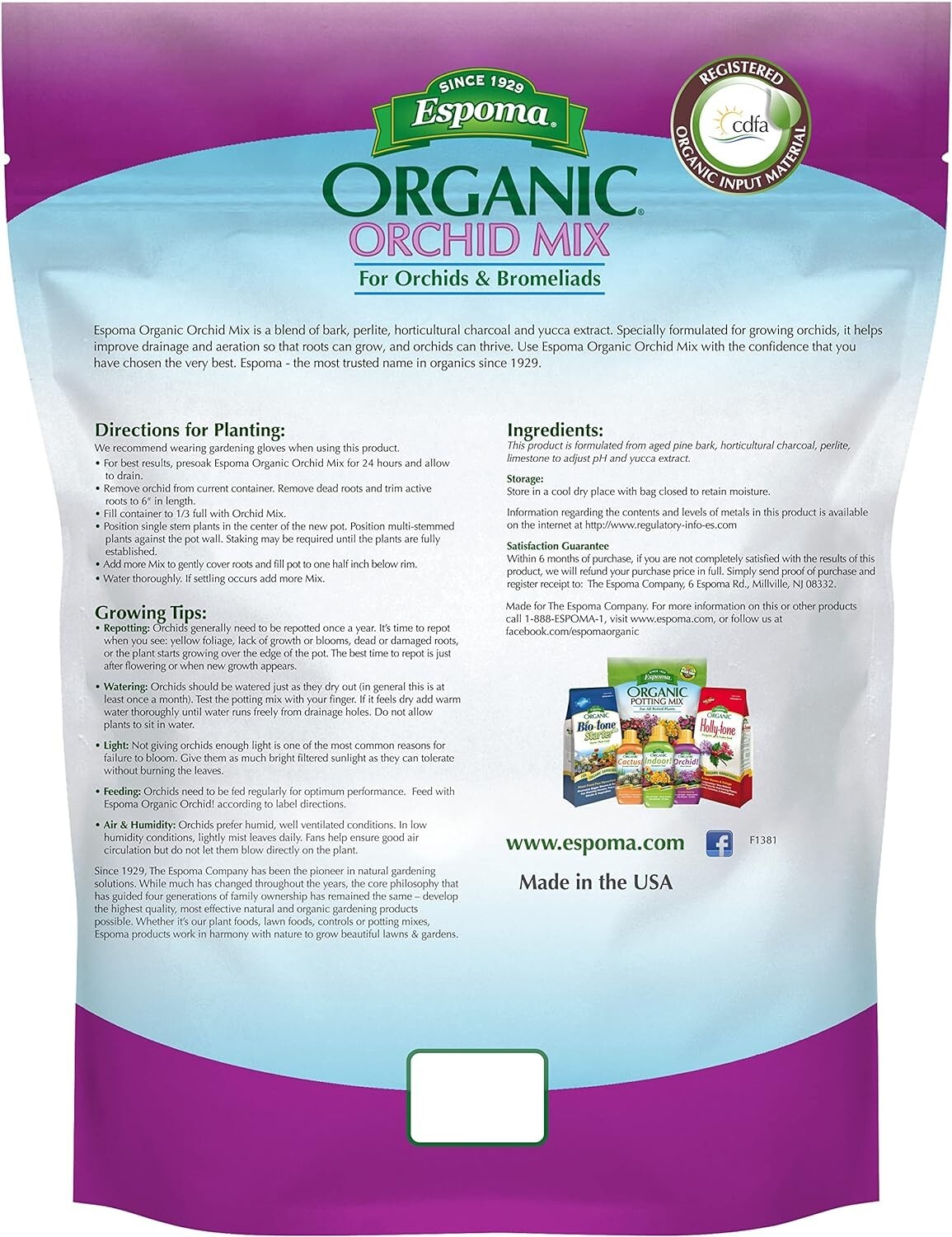 Espoma ORPF8 OR4 Organic Orchid Bromeliad Plant Food + Soil Mix Combo – 6 Pack