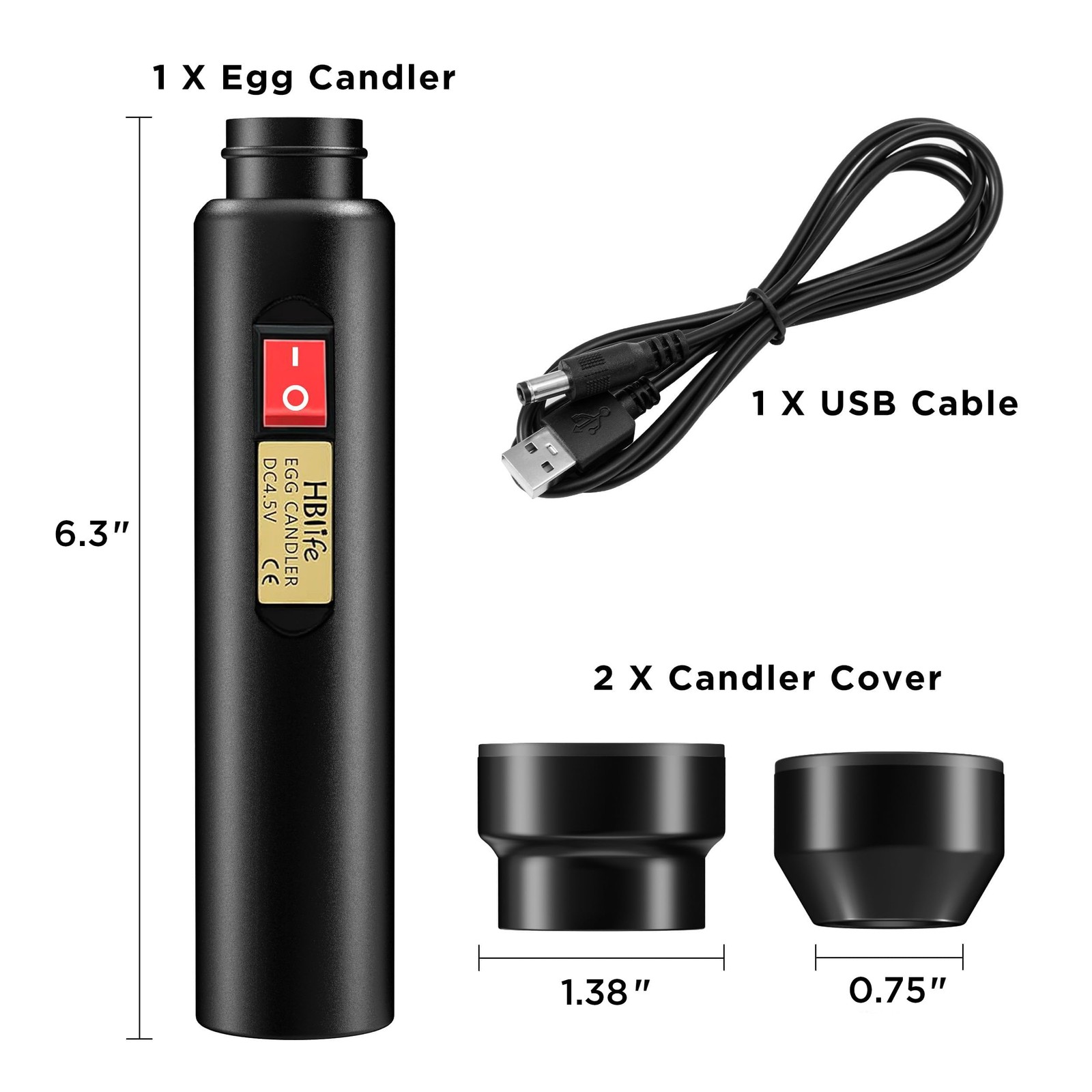 Hblife Egg Candler Wireless Rechargeable Led Bright Cool Light Egg Candler