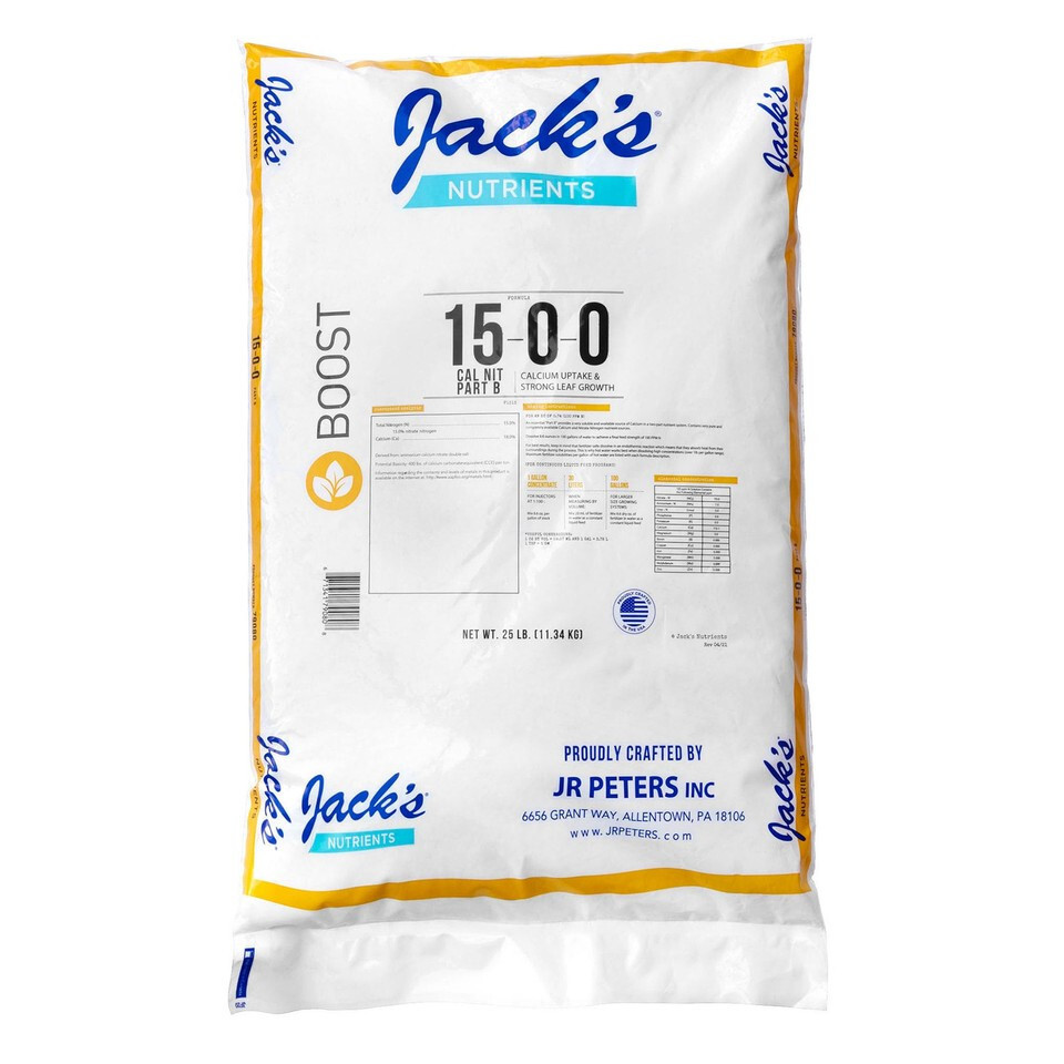 4lb Jacks Nutrients 15-0-0 Part B Hyroponic Fertilizer Calcium Uptake