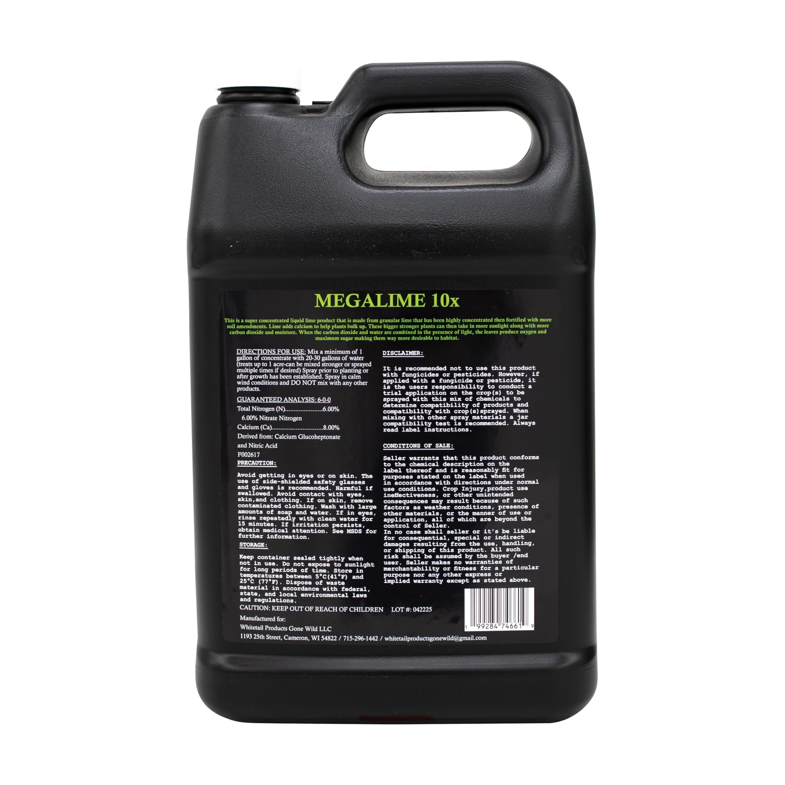 Whitetail Products Gone Wild, Mega Lime 10X, Food Plot Liquid Soil Conditione…