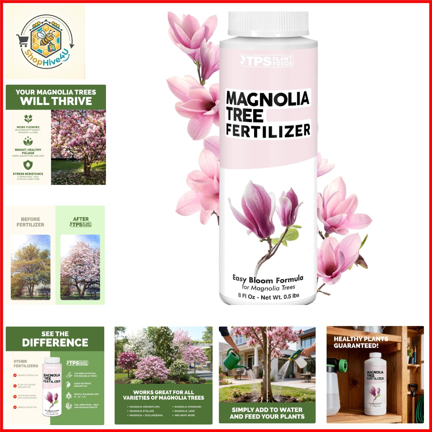 Magnolia Tree Fertilizer – Liquid Plant Food for More Blooms, Rich Green Leav…