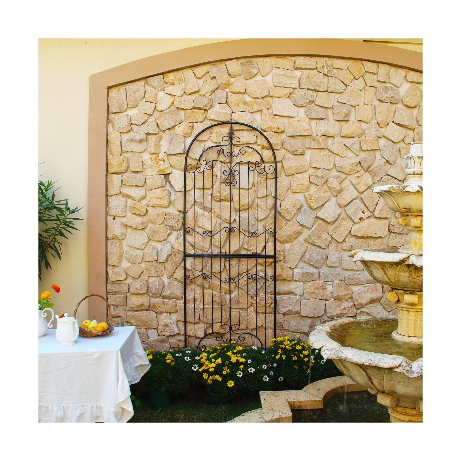 Garden Trellis for Climbing Plants 86.6″ H x 29.5″ W Tall Garden Trellis Wrou…