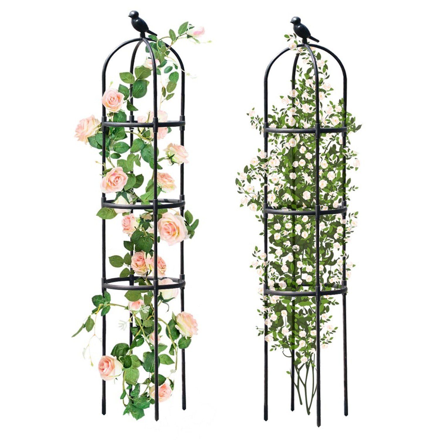 Garden Trellis for Climbing Plants Outdoor, Metal Plant Trellis with PE Coate…