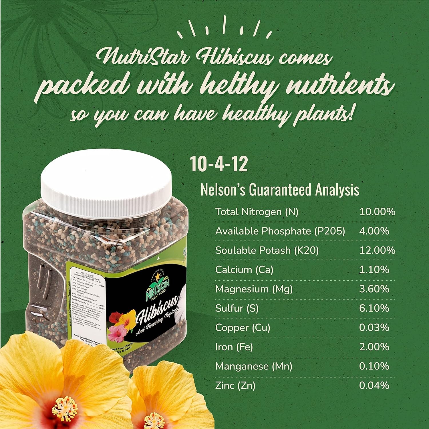 NutriStar 10-4-12 Fertilizer – 4 lb Granular Plant Food for Vibrant Blooms