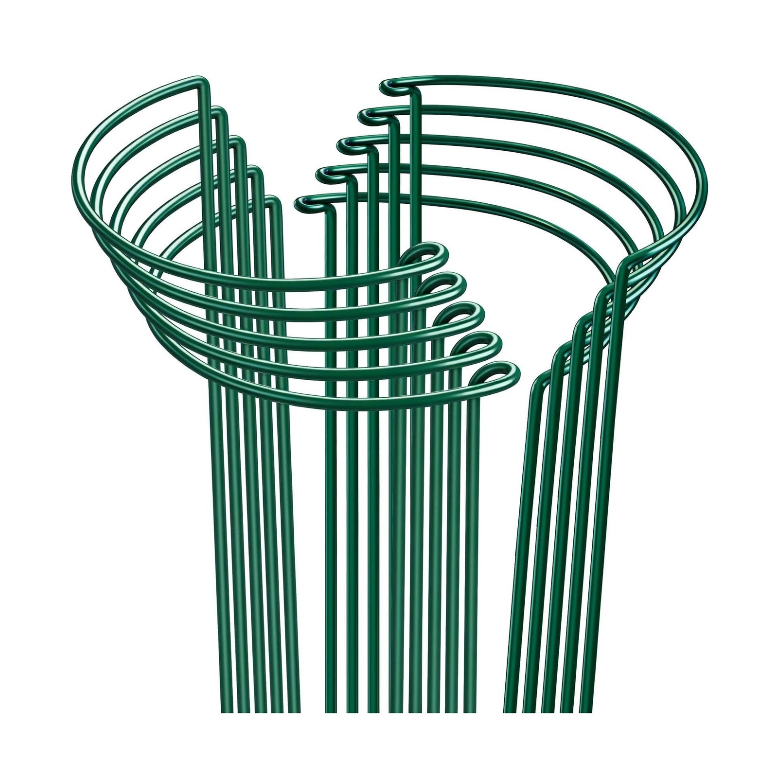 HiGift 10 Pack 24″ H x 10″ W Tall Plant Support Stakes, Half Round Metal Peon…