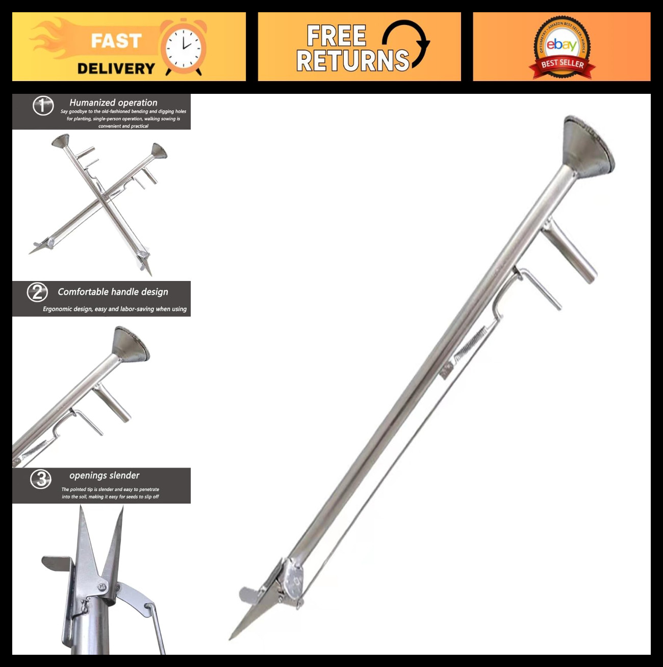 Manual Seed Sower & Fertilizer Applicator – Vegetable Planter for Gardening & Ag