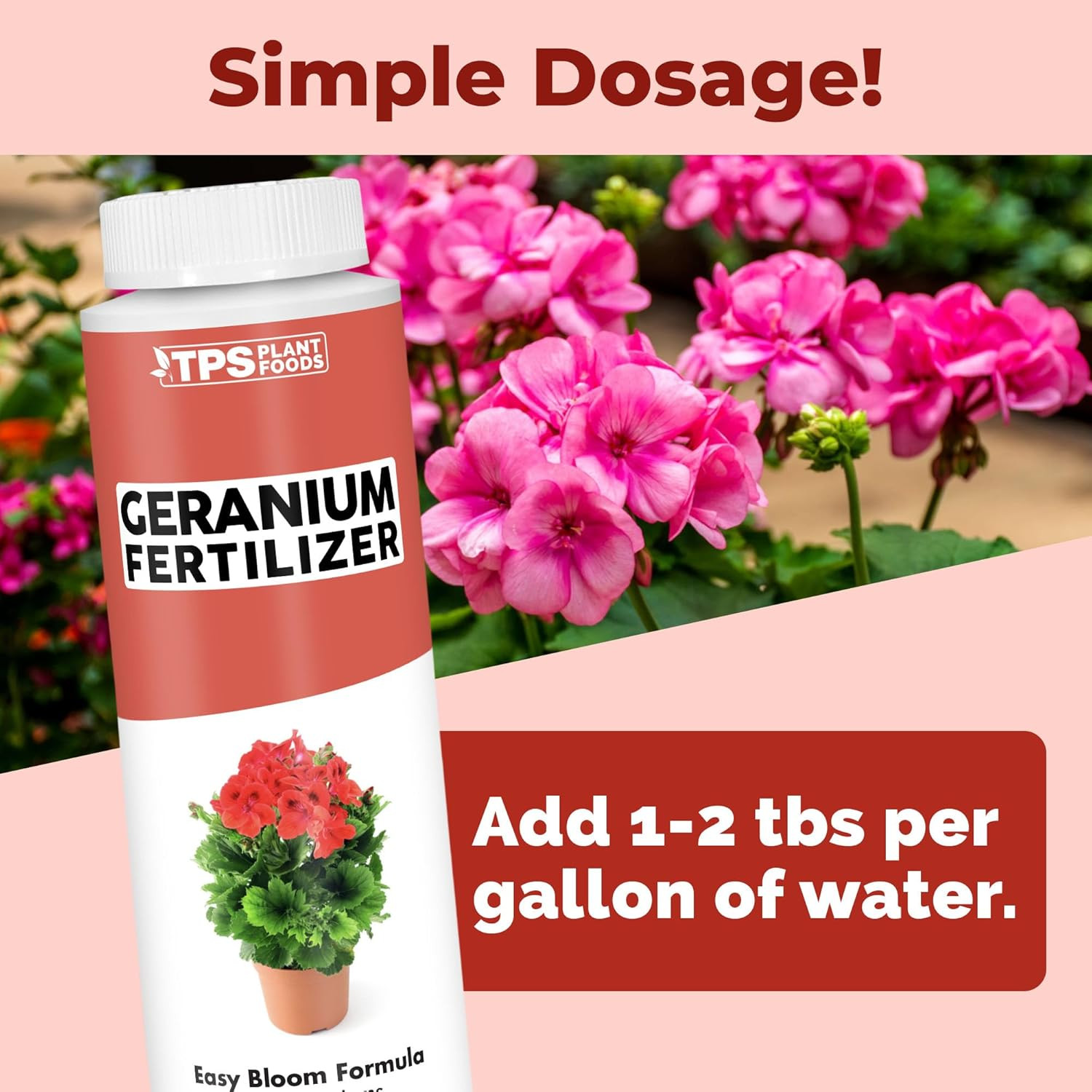 Geranium Fertilizer – Liquid Plant Food for Vibrant Blooms, Stronger Roots & Hea