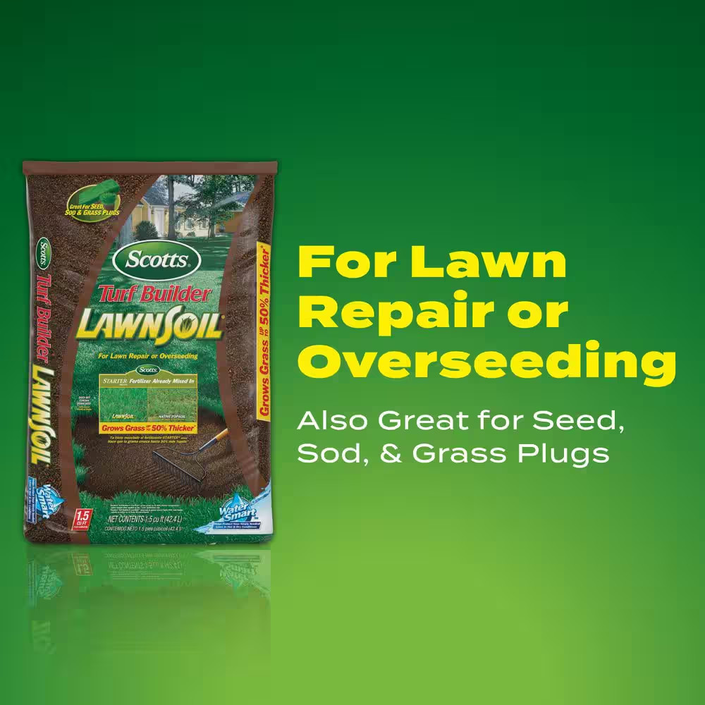 Turf Builder Lawn Soil 1.5 Cu. Ft. for Lawn Repair or Overseeding, Use to Plant