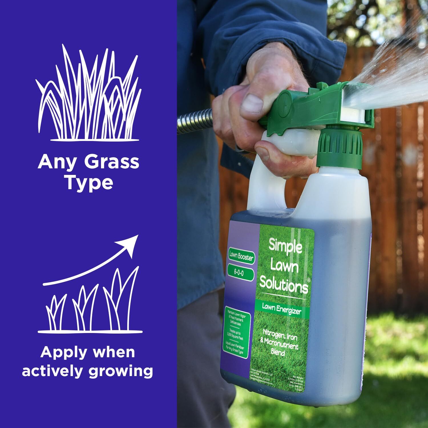 Commercial Grade Liquid Lawn Fertilizer with Iron for Green Turf Any Grass Type