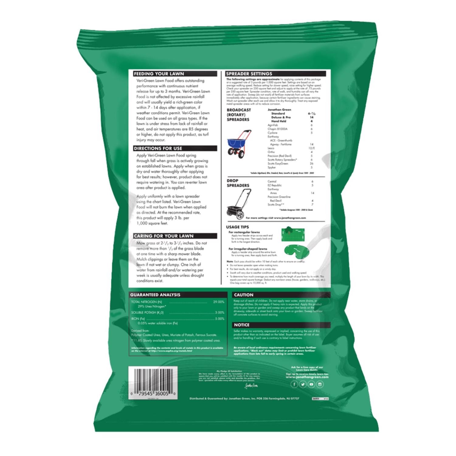 Jonathan Green Veri-Green All-Purpose Lawn Food For All Grasses 15000 sq ft