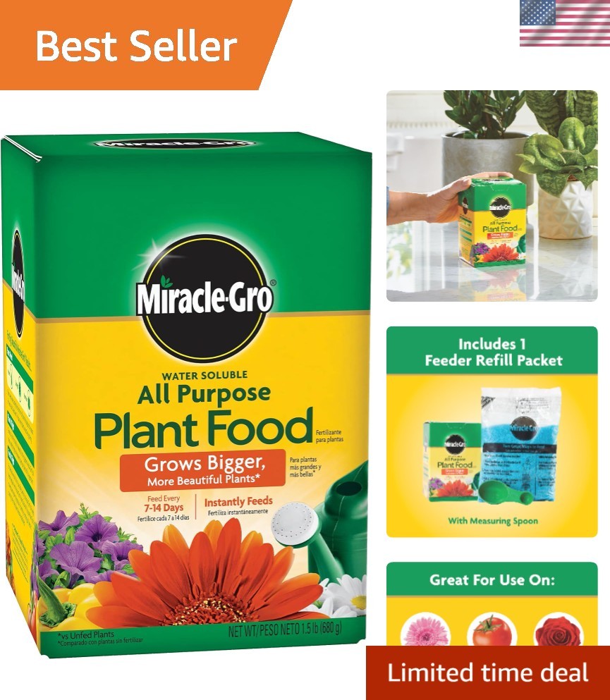 Water Soluble All Purpose Plant Food, For All Indoor or Outdoor Plants, Roses…
