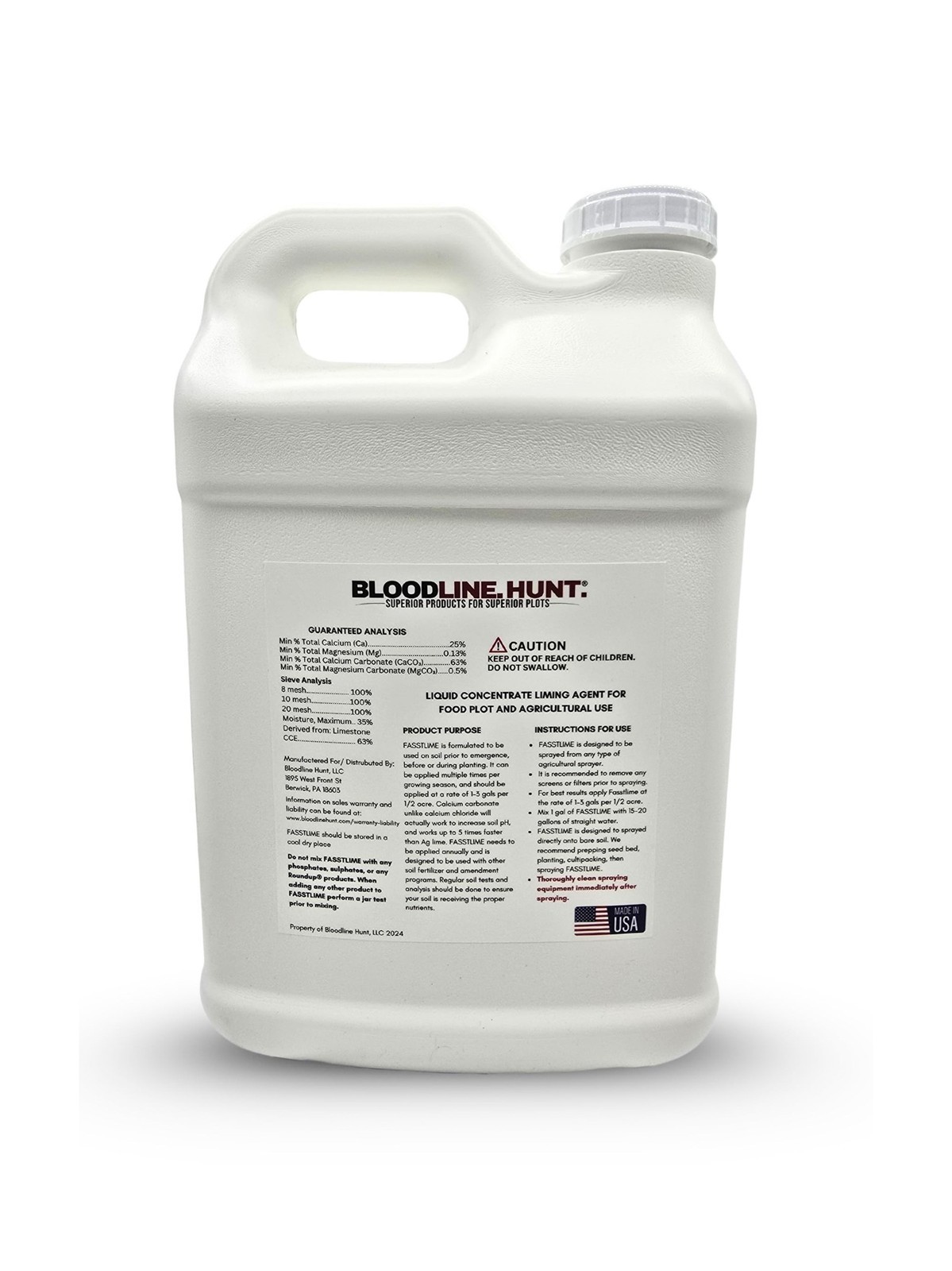 FASSTLIME Liquid Lime – 2.5 Gallons – Food Plot Lime – Lawn and Garden Lime- …