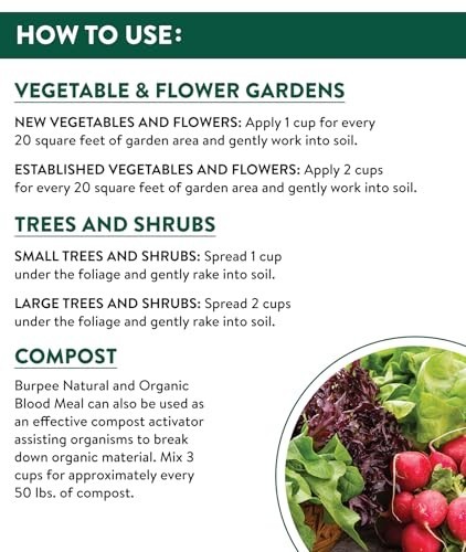 Organic Blood Meal Fertilizer 3 lb | Natural Nitrogen Boost for Tomatoes, Spinac