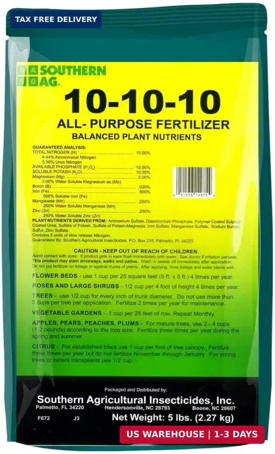 All Purpose Granular Fertilizer 10-10-10, 5 LB Size: 5 LB