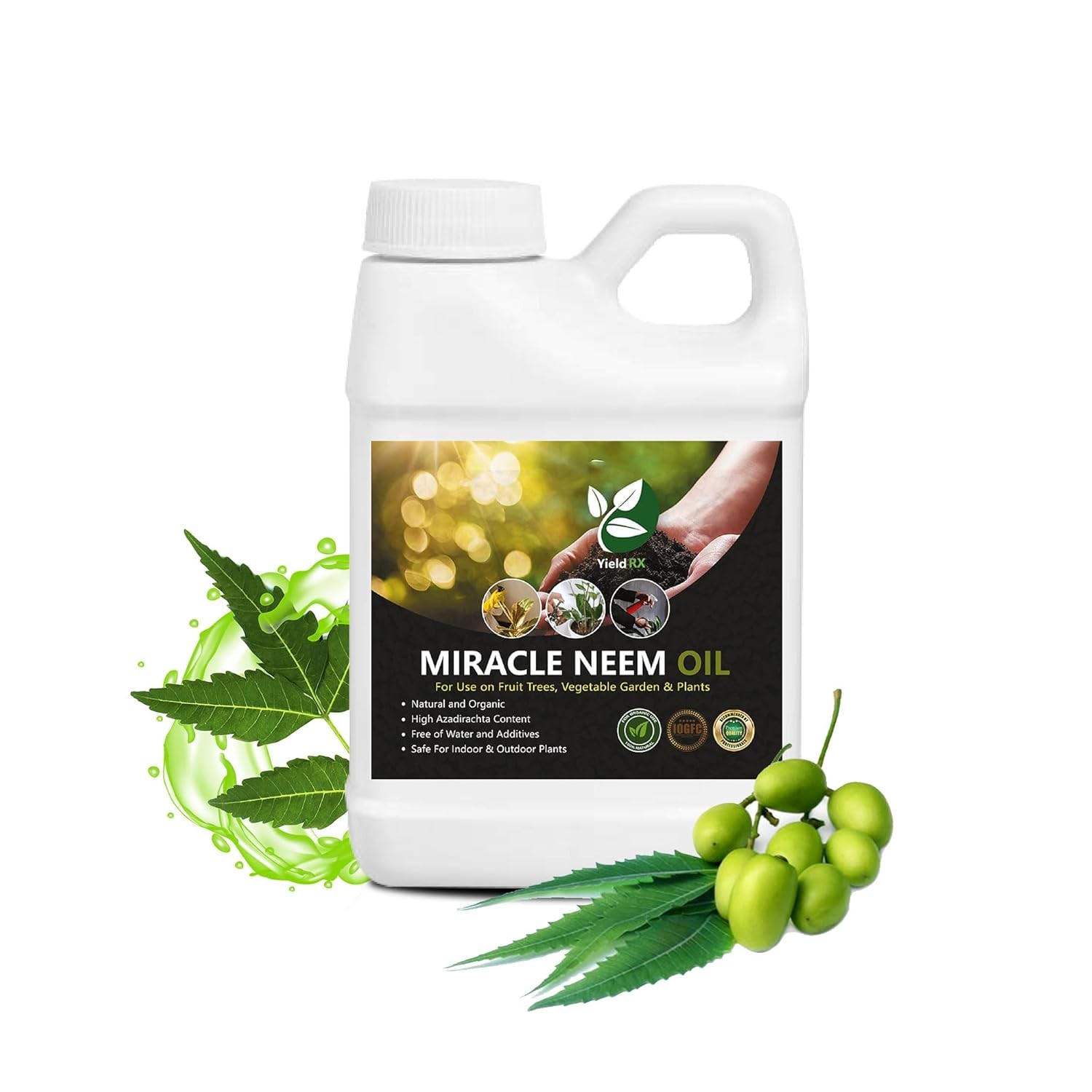 Yield Rx 100% Pure Cold Pressed Neem Oil for Indoor/Outdoor Plants & Vegetables