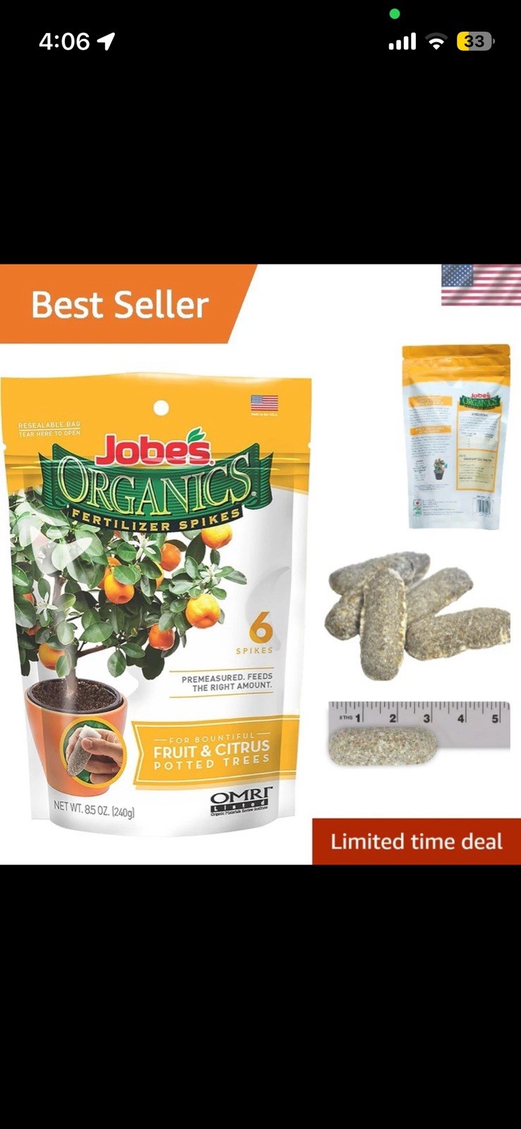 Eco-Friendly Fertilizer Spikes for Fruit Trees – 6 Organic Plant Care Sticks