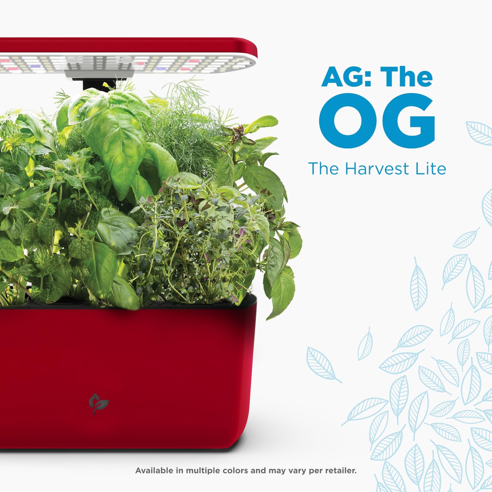 AeroGarden Harvest Lite, Cherry Red | Soil-free Indoor Hydroponic Garden with…
