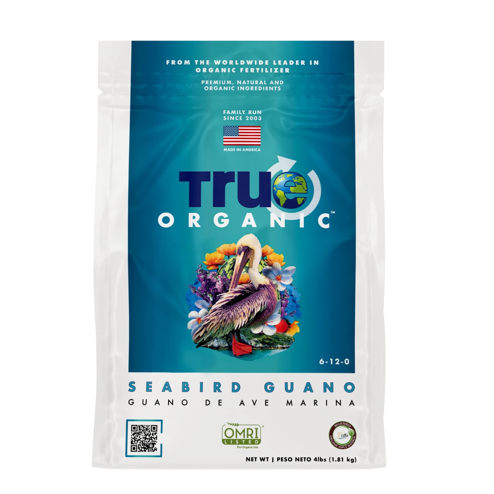 True Seabird Guano Organic Fertilizer 4Lbs Boosts Plant Growth Soil Health