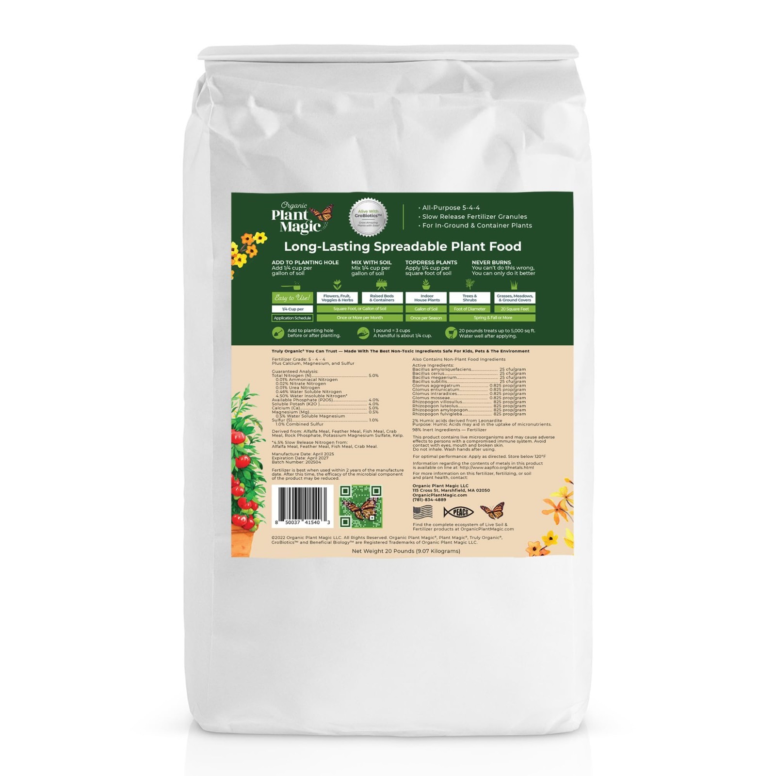 Organic All-Purpose Fertilizer Granules – Long-Lasting Plant Food for Flowers, V