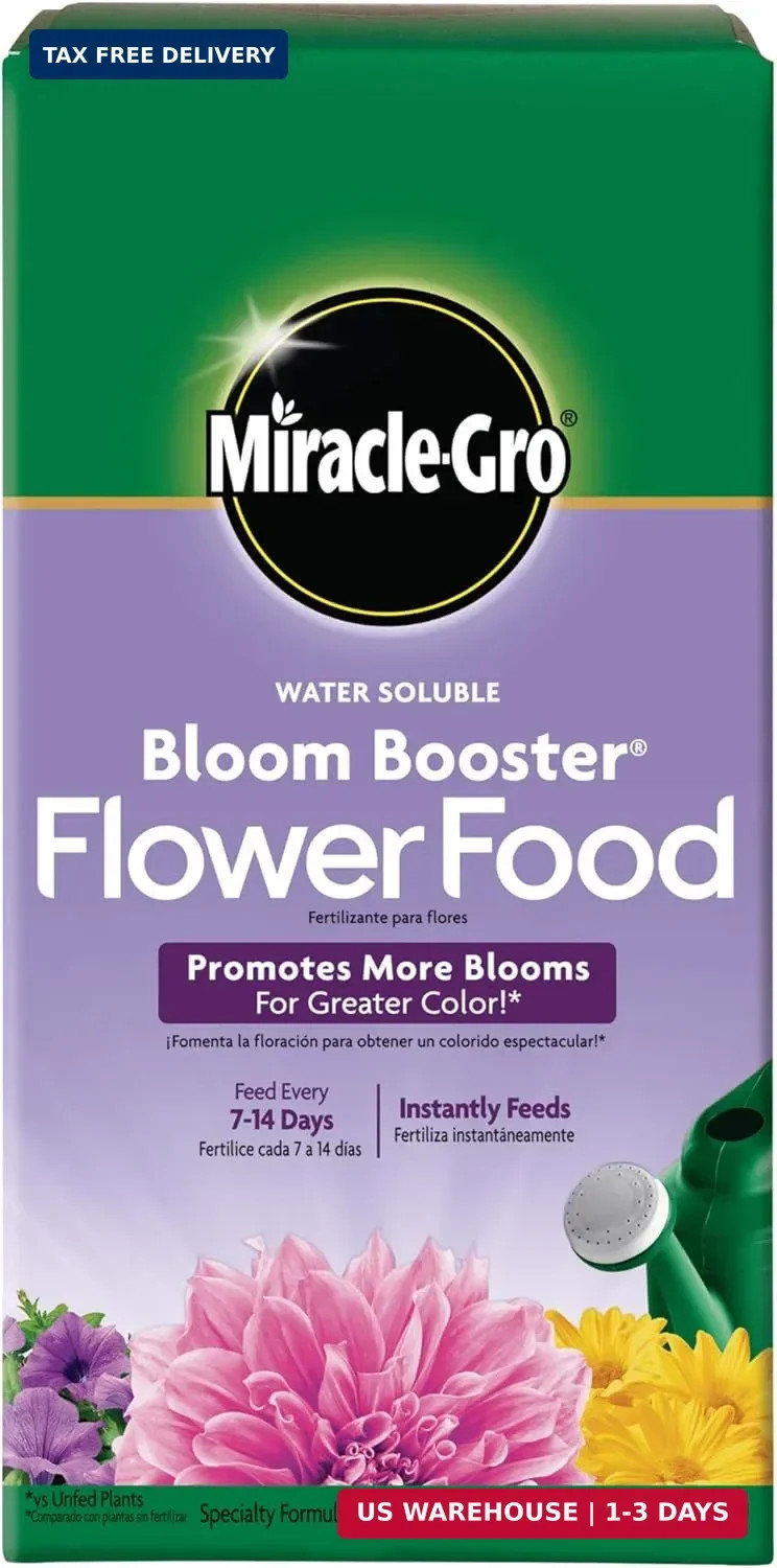 Miracle-Gro Water Soluble Bloom Booster Flower Food Fertilizer – 10-52-10 Formul